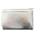 【中古】Epoi エポイ タック Lファスナー2つ折り財布 コンパクト ウォレット レザー シルバーカラー レディース 【ベクトル 古着】 250214