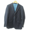 【中古】麻布テーラー azabu tailor World Traveler ワールドトラベラー テーラードジャケット ブレザー ストライプ ウール 50 紺 ...