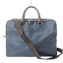 【中古】ステファノ マーノ STEFANO MANO 2WAY ブリーフケース ビジネスバッグ ショルダーバッグ 書類鞄 シボ革 レザー イタリア製 ネイビー 紺 0312 IBO68 メンズ 【ベクトル 古着】 250312(4)