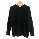 【中古】ユナイテッドアローズ UNITED ARROWS 21AW ケーブルニット セーター 長袖 ウール 黒 ブラック F IBO70 メンズ 【ベクトル 古着】 250326(4)