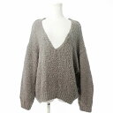 【中古】グリーンレーベルリラクシング ユナイテッドアローズ green label relaxing モヘヤ混 ニット セーター 長袖 Vネック ウール混 グレー系 0416 IBO70 レディース 【ベクトル 古着】 250416(4)