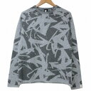 【中古】デサント DESCENTE ゴルフ 万美コレクション セーター ジャガーニット ゴルフウェア 長袖 ロゴ 総柄 厚手 M グレー X メンズ 【ベクトル...