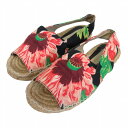 【中古】ステラマッカートニー STELLA McCARTNEY エスパドリーユ サンダル 花柄 キャンバス 黒 ブラック 約23.5-24cm レディース 【ベクトル 古着】 250509