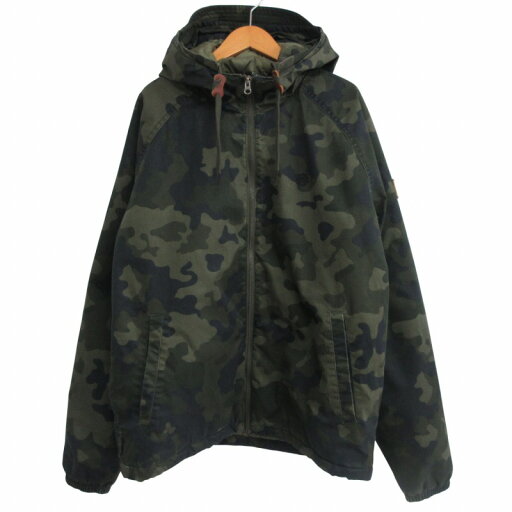 【中古】エレメント ELEMENT 近年モデル 迷彩 中綿フーデッドジャケット ブルゾン カモフラ カーキ M IBO70 メンズ 【ベクトル 古着】 250514