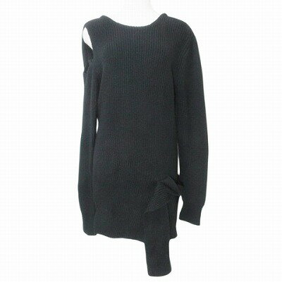 【中古】3.1 フィリップリム 3.1 phillip lim アシンメトリー 変形 長袖 ニット セーター オープンショルダー 厚手 ウール ヤク S 黒 ブラック IBO72 X レディース 【ベクトル 古着】 250522