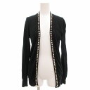 【中古】ヒステリックグラマー HYSTERIC GLAMOUR コットンニット カーディガン スタッズ ボタンレス F 黒 ブラック /FF メンズ レディース 【ベクトル 古着】 250609