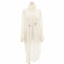 【中古】アキラナカ AKIRA NAKA スモックドレス レースワンピース スタンドカラー 長袖 ロング 36 アイボリー /FF レディース 【ベクトル 古着】 250609