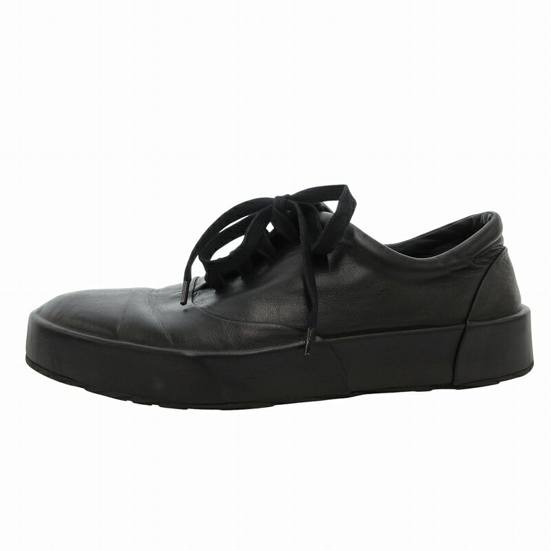 【中古】ジルサンダー JIL SANDER 希少 プラットフォーム スニーカー シューズ ローカット レザー 37 黒 ブラック /FF IBO76 レディース 【ベクトル 古着】 250711
