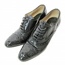 【中古】トッズ TOD'S ブーティ レースアップシューズ 革靴 チャンキーヒール エナメル 34 21cm ブラック 黒 0704 IBO76 レディース 【ベクトル 古着】 250704