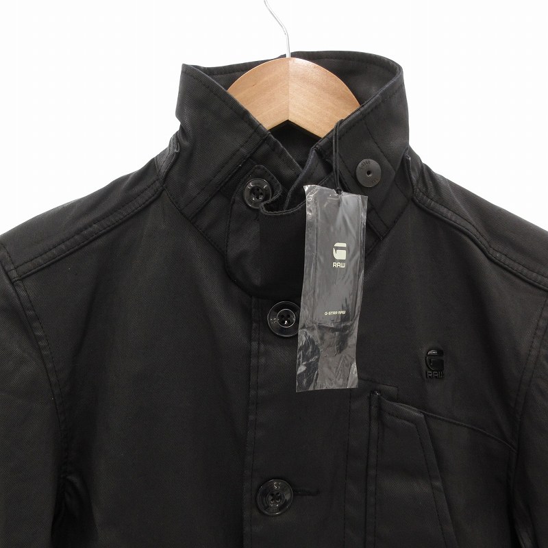 【中古】未使用品 ジースターロウ G-Star RAW タグ付き Scutar Utility Trench コート コーティングジャケット スタンドカラー ひざ丈 XXS 黒 ブラック /FF IBO76 メンズ 【ベクトル 古着】 250715