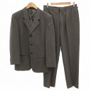 【中古】ヨウジヤマモト YOHJI YAMAMOTO D'URBAN A.A.R SUPER100's スーツ セットアップ ビジネス シングル ジャケット パンツ 3B 背抜き カシミヤ混 M グレー /FF ■ メンズ 【ベクトル 古着】 250722
