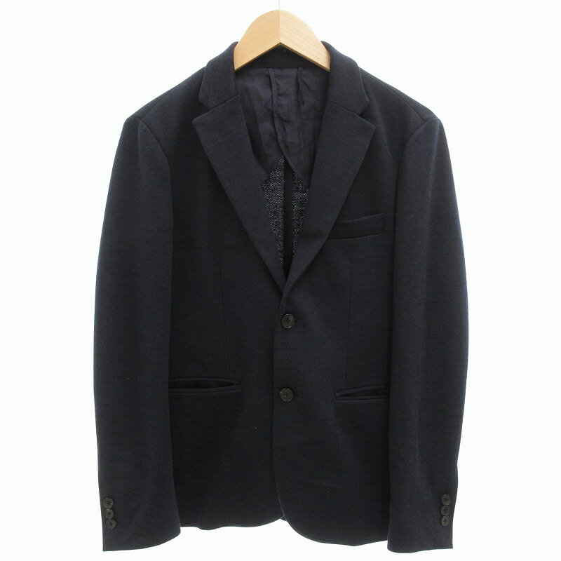 【中古】エディフィス EDIFICE シングルスーツ セットアップ ビジネス ジャケット パンツ 2B 背抜き 46 紺 ネイビー /FF ■MET1 メンズ 【ベクトル 古着】 250722