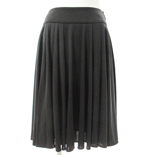 【中古】エポカ EPOCA 美品 タック フレア サーキュラー スカート 膝丈 38 黒 0903 ■YHS1 レディース 【ベクトル 古着】 250903