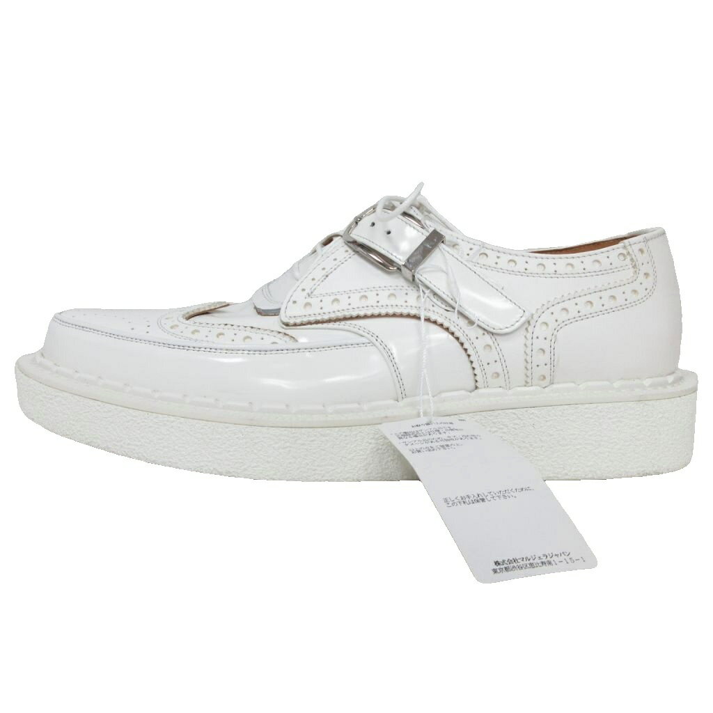 【中古】未使用品 メゾンマルジェラ 22 Maison Margiela 22 希少 タグ付 24SS Monster Creeper Shoes モンスター モンクストラップ レースアップ ドレスシューズ ウイングチップ 再構築 白 ホワイト 43 メンズ 【ベクトル 古着】 250913