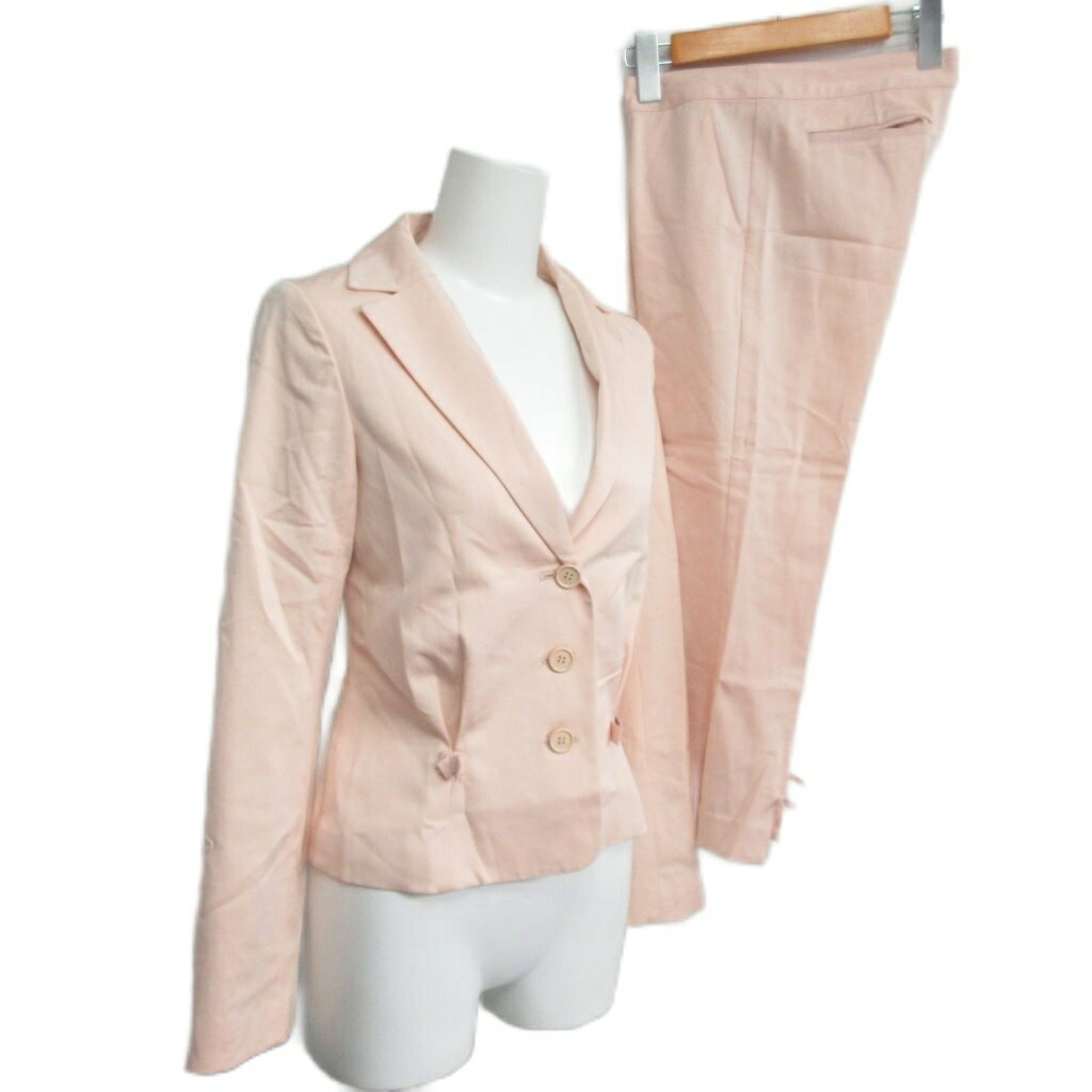 【中古】ジルスチュアート JILL STUART パンツスーツ セットアップ ジャケット スラックス ピンク S ■YHS4 レディース 【ベクトル 古着】 2...