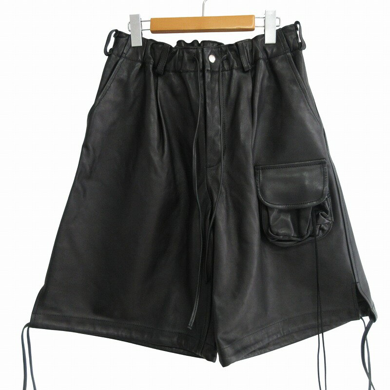 【中古】Leh レー 美品 PHOTOGRAPH LEATHER SHORTS -BLACK- レザー ショーツパンツ ハーフパンツ 黒 ブラック M ■MNK2 メンズ 【ベクトル 古着】 251030