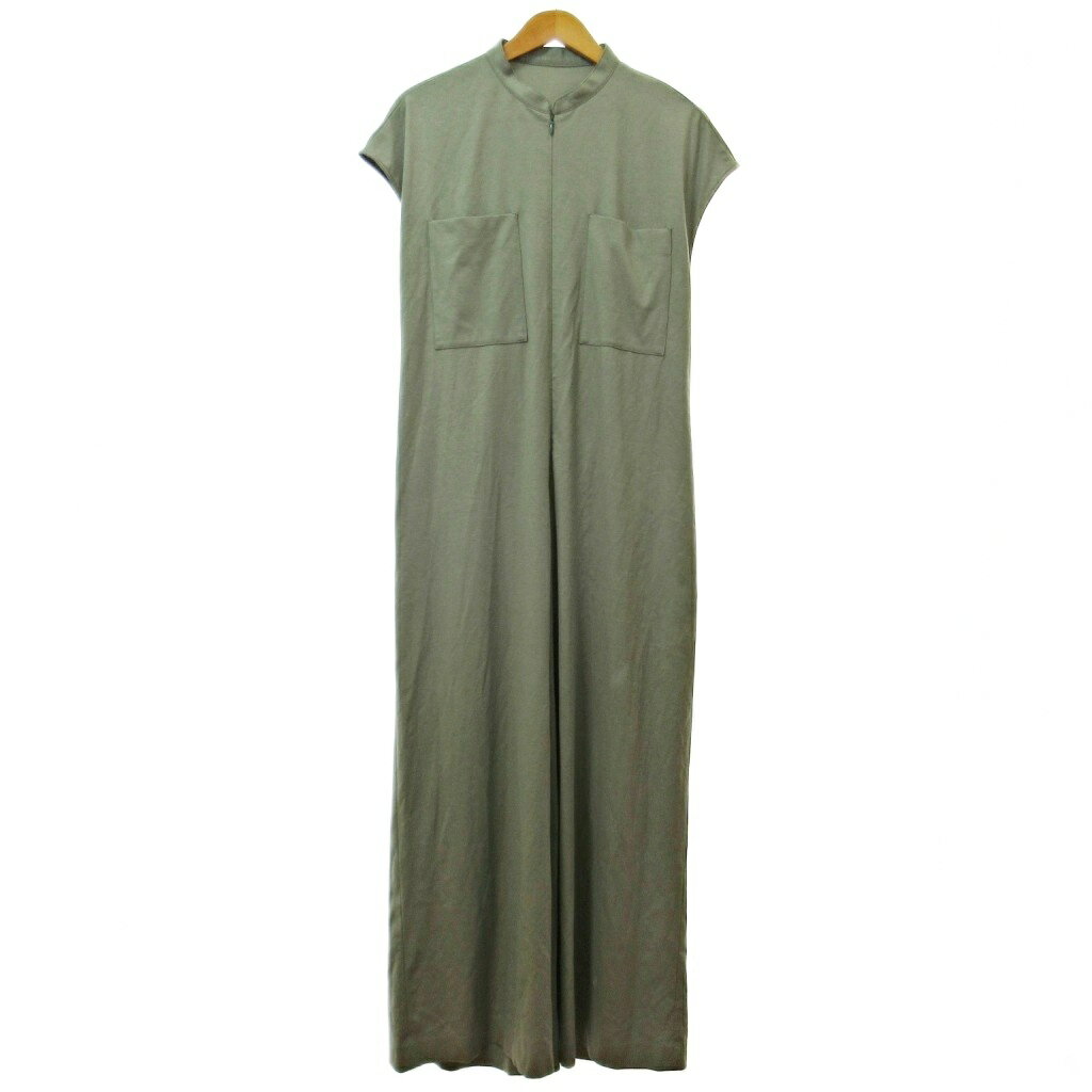 【中古】ル フィル LE PHIL 美品 ソフトポンチオールインワン ロング フレンチスリーブ 半袖 1 カーキ 緑 1118 IBO84 レディース 【ベクトル 古着】 251118