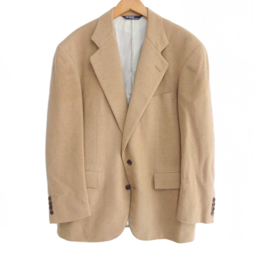 【中古】ポロ バイ ラルフローレン Polo by Ralph Lauren ウール テーラードジャケット ブレザー 総裏 2B AB6 約L 茶 ライトブラウン 系 0206 メンズ 【ベクトル 古着】 260206