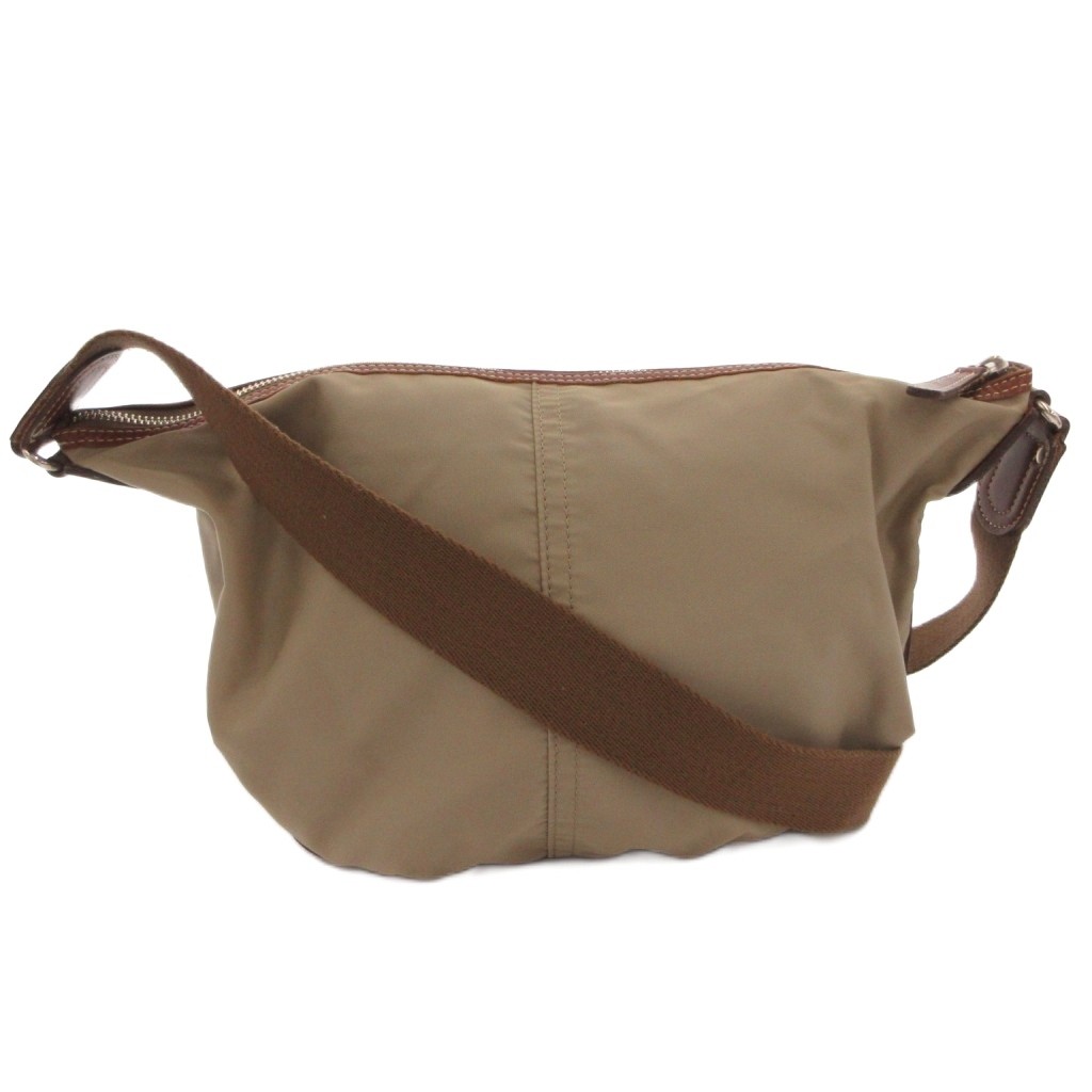 【中古】サザビー SAZABY ショルダーバッグ 斜め掛け ナイロン 切替 レザー 茶 ブラウン /FF 【ベクトル 古着】 260329
