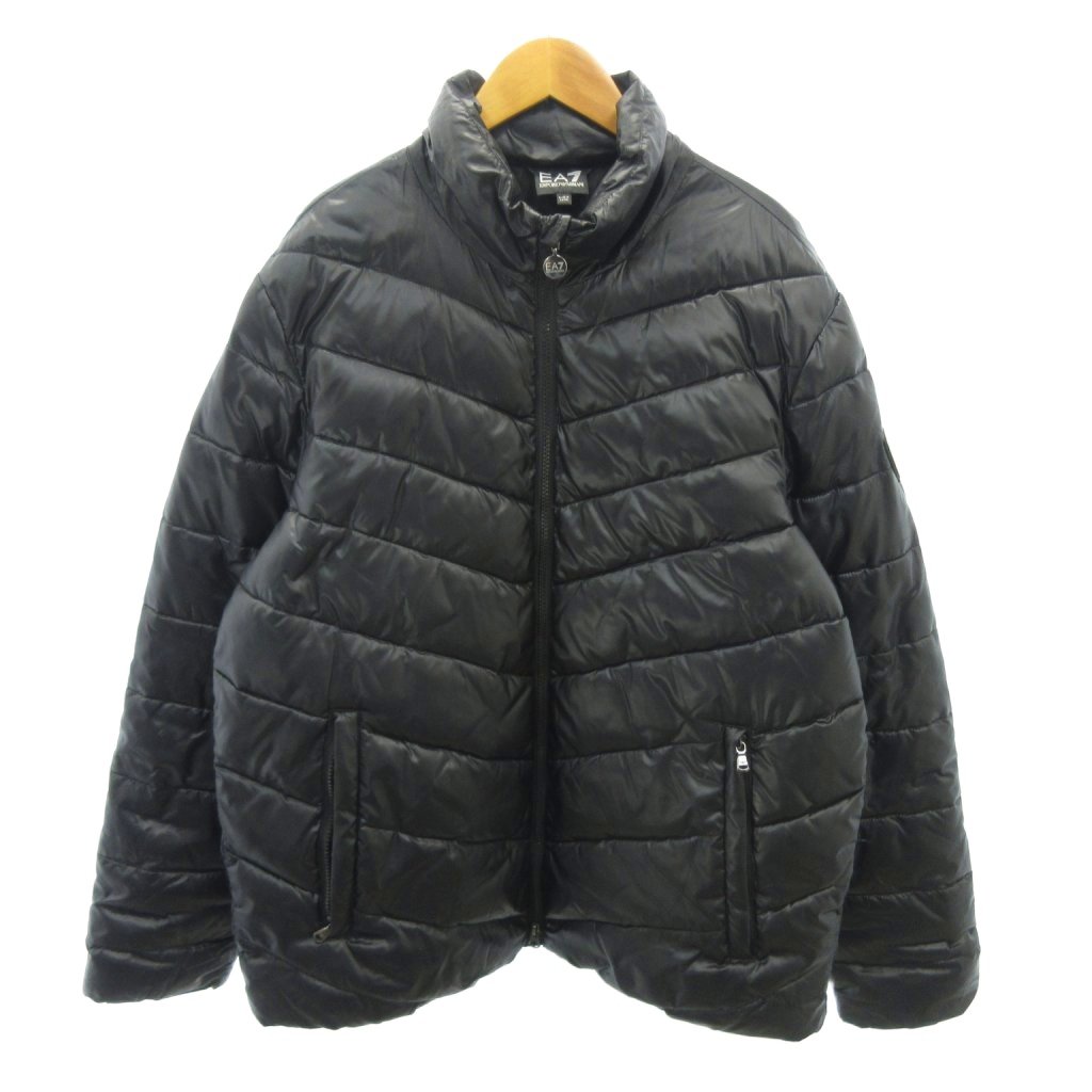 乐天商城 - 【中古】エンポリオアルマーニ EMPORIO ARMANI 中綿ジャケット ブルゾン ロゴ パッチ L 黒 ブラック 0220 ■IBO90 メンズ 【ベクトル 古着】 260220