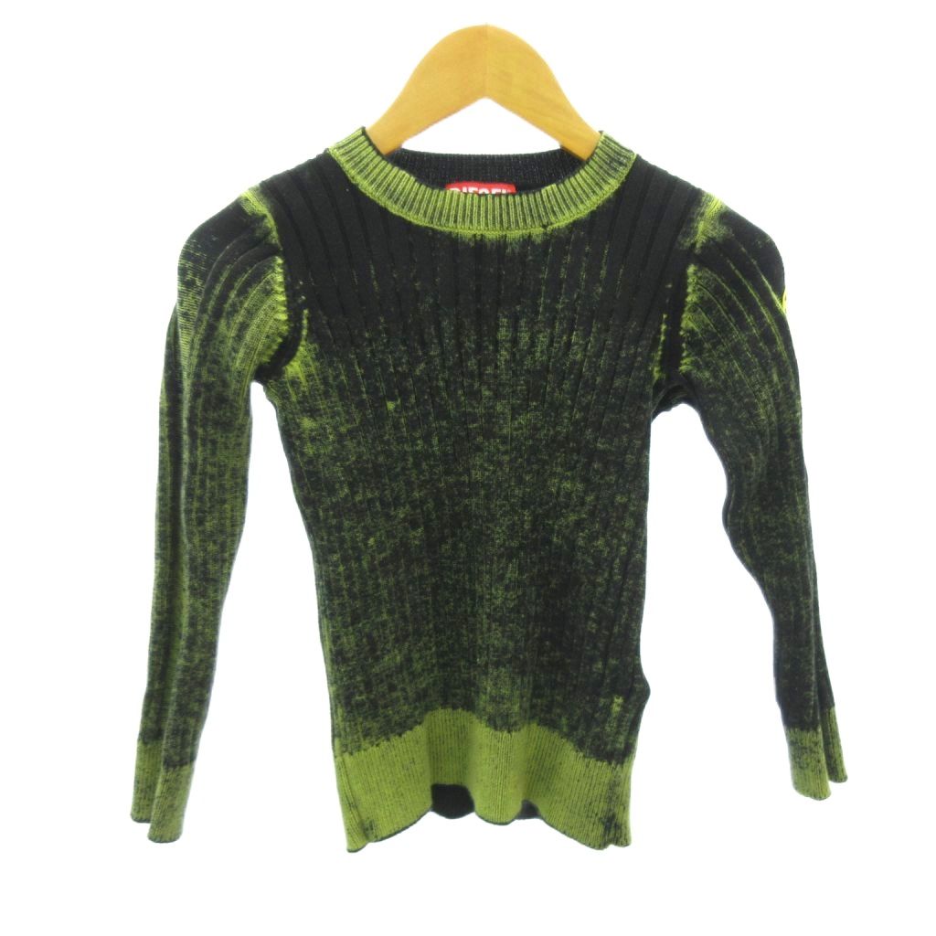 【中古】ディーゼル DIESEL 美品 ニット セーター Dロゴ 刺繍 総柄 長袖 120 緑 黒 グリーン ブラック 0303 IBO92 キッズ 【ベクトル 古着】 260303ブランドディーゼル DIESEL表記サイズ120実寸サイズ肩幅：約32cm　身幅：約38cm　袖丈：約49cm　着丈：約52cm　　素材綿100%色緑 黒 グリーン ブラック仕様--状態使用感が少なく、かなり状態の良い商品です。 ※あくまでも中古品ですので掲載写真や記載内容をご確認いただき、ご理解の上ご購入ください。付属品--備考品番なし ディーゼルジャパン（株） こちらのお品物は店舗で保管しておらず、店頭販売出来かねます。（※お取り寄せも出来かねます）商品のお問い合わせの回答を休止しております。＊各商品ページの商品詳細等をご確認の上ご購入ください。【中古】ディーゼル DIESEL 美品 ニット セーター Dロゴ 刺繍 総柄 長袖 120 緑 黒 グリーン ブラック 0303 IBO92 キッズ 【ベクトル 古着】 260303状態ランク　”A”詳細については、下記および「状態ランクについて」ページをご覧ください。未使用・新品の商品ほぼ新品同様の商品使用感が少なく、かなり状態の良い商品使用感はあるが、傷や汚れの少ない商品使用感の他、傷や汚れが見られる商品かなり大きな傷みがある難あり商品※S〜CランクはUSED品となりますので、使用感をご理解の上でご入札下さい。状態ランクについてinformationブランドディーゼル DIESEL表記サイズ120実寸サイズ肩幅：約32cm　身幅：約38cm　袖丈：約49cm　着丈：約52cm　　素材綿100%色緑 黒 グリーン ブラック仕様--状態使用感が少なく、かなり状態の良い商品です。 ※あくまでも中古品ですので掲載写真や記載内容をご確認いただき、ご理解の上ご購入ください。付属品--備考品番なし ディーゼルジャパン（株） こちらのお品物は店舗で保管しておらず、店頭販売出来かねます。（※お取り寄せも出来かねます）商品のお問い合わせの回答を休止しております。＊各商品ページの商品詳細等をご確認の上ご購入ください。本商品は一点物です他サイトや店舗にて販売している商品です。多少のお時間差にて欠品になることもございます。予めご了承頂ますようお願い致します。ベクトル・サイズガイドはこちらこの商品と同じブランドの商品を見る