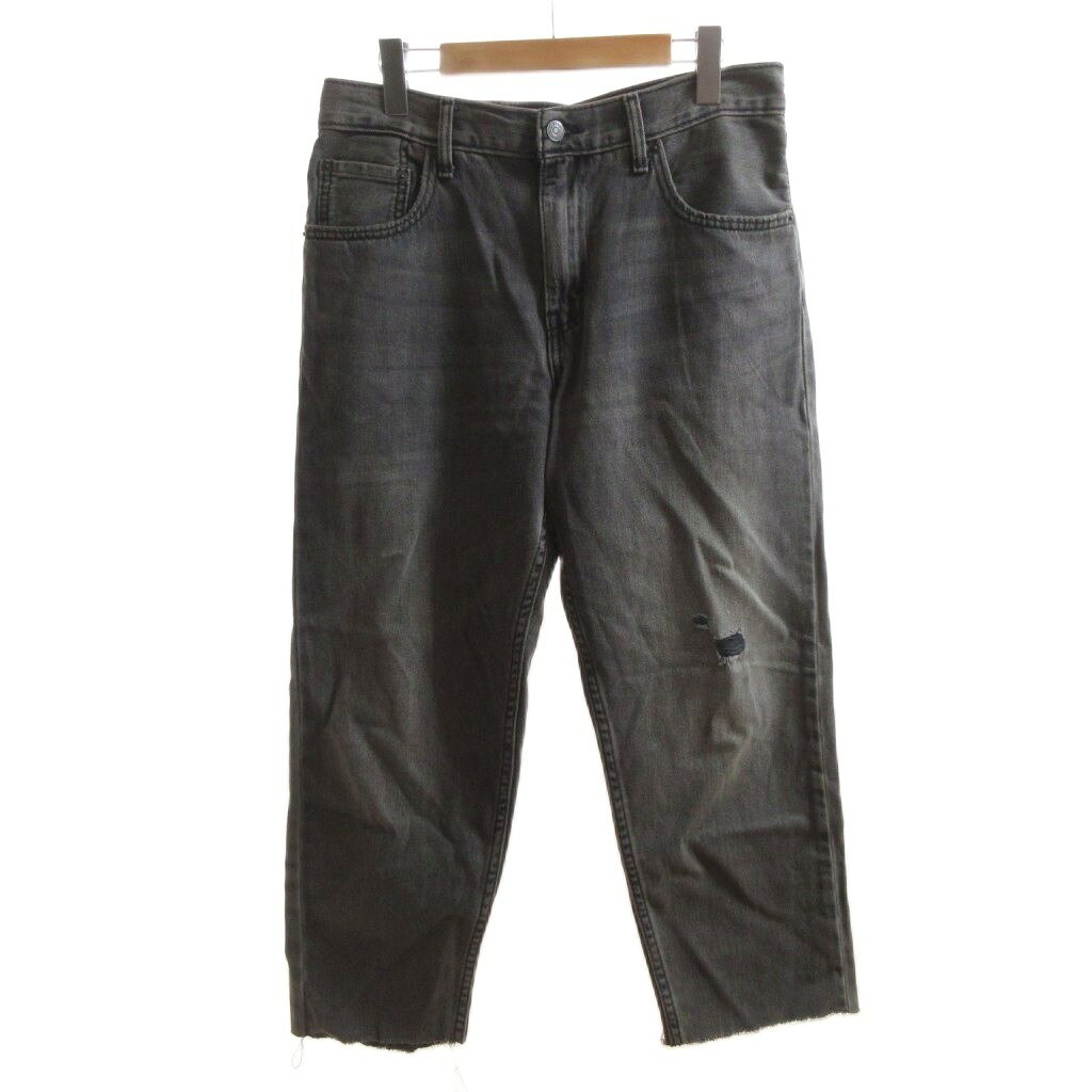 [중고] 리바이스 Levi's 미품 데님 팬츠 청바지 W31 블랙 블랙 데미지 가공 컷오프 잘라 밑단 / SJ 남성 [벡터 헌옷] 260414