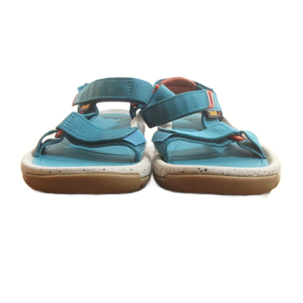 【中古】テバ Teva 美品 サンダル 22 エメラルドグリーン 面ファスナー 厚底 斑点...