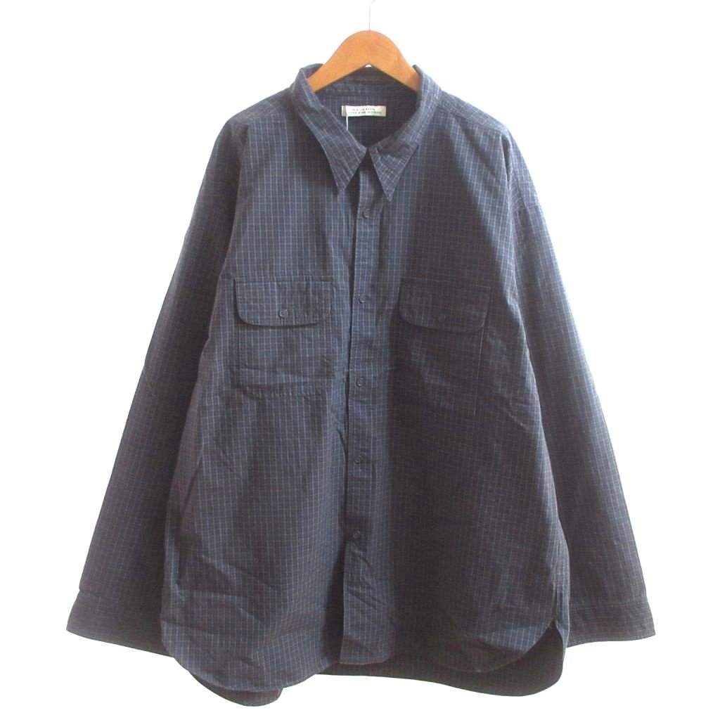 未使用品 オールドジョー OLDJOE タグ付き 25SS TOP-NOTCH UNIFORM SHIRTS チェックシャツ 長袖 XL AZUR ■BL4 メンズ  260408