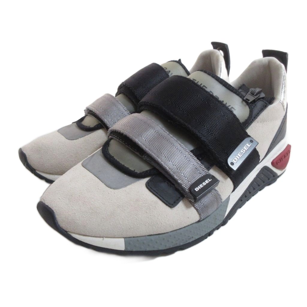 【中古】ディーゼル DIESEL 美品 S-KB スニーカー ONLY THE BRAVE マジックテープ 25.5 白 ホワイト /SJ メンズ 【ベクトル 古着】 260429