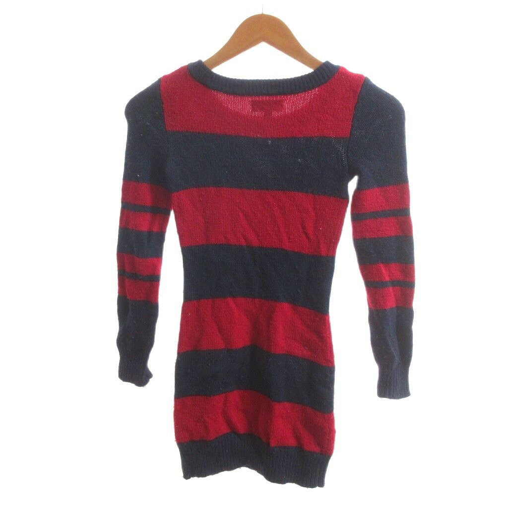 【中古】ラルフローレン RALPH LAUREN 美品 ニット ワンピース カシミヤ混 ボーダ...