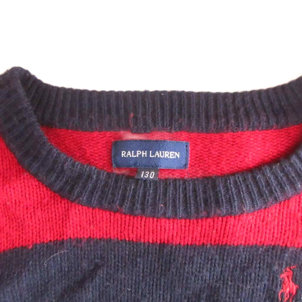 【中古】ラルフローレン RALPH LAUREN 美品 ニット ワンピース カシミヤ混 ボーダ...