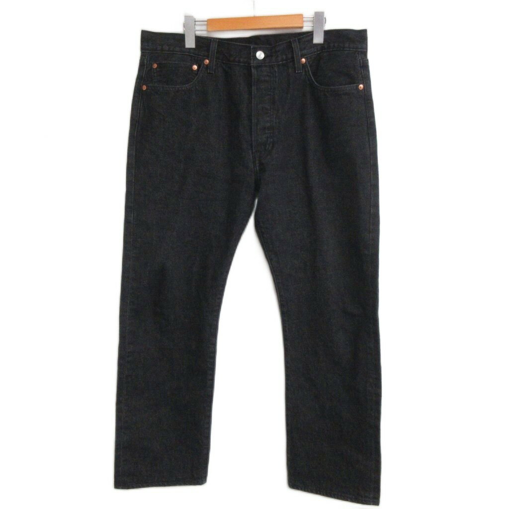 [Used] Levi's Premium 501 Original Black Denim Jeans, Excellent Condition, Red Selvedge, BIG E, W36 L30, Large Size, Men's [Vector Used Clothing] 260612