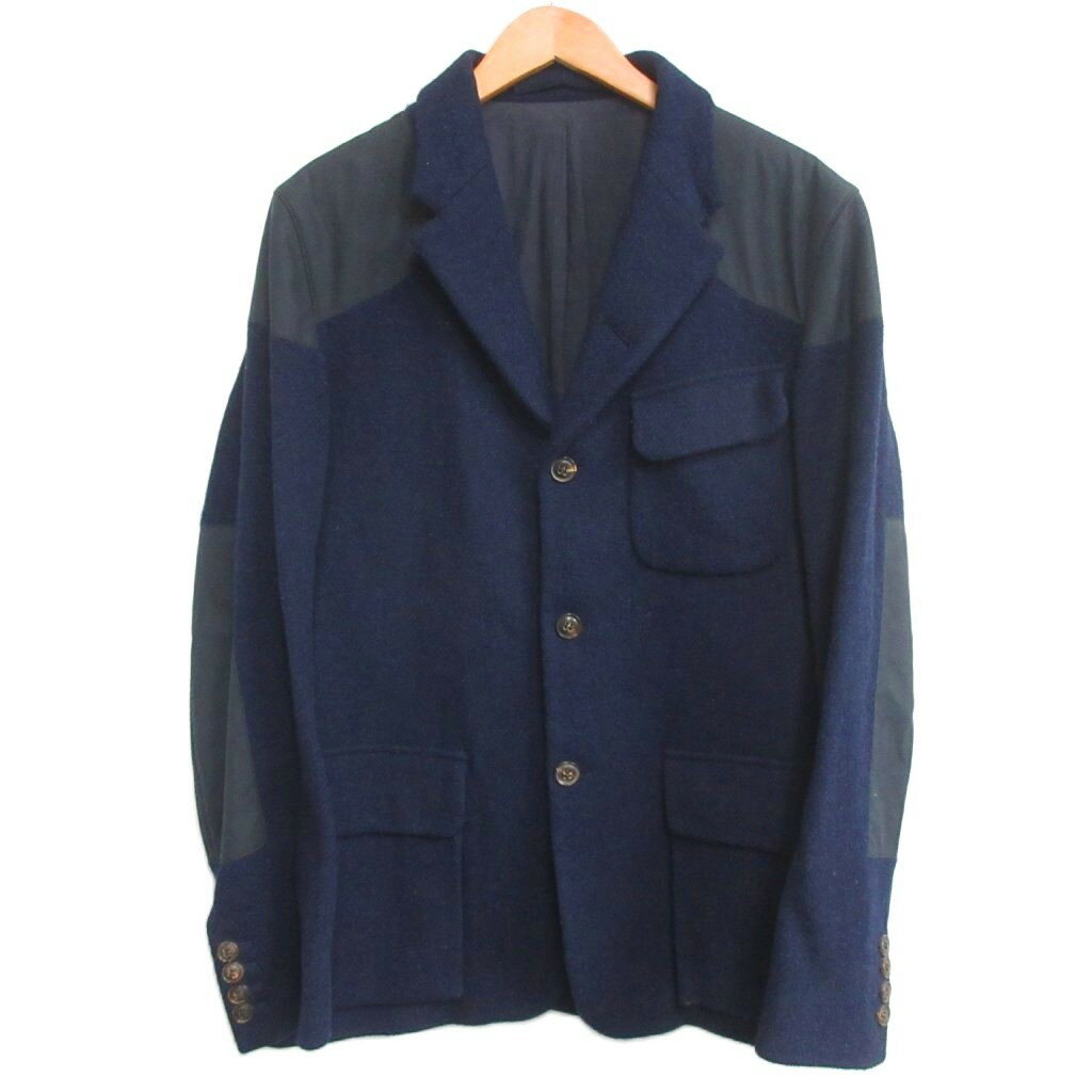 ナイジェルケーボン NIGEL CABOURN 美品 MALLORY JACKET Harris Tweed Ventile マロリー ジャケット ハリスツイード 紺 ネイビー 50 約XL 大きいサイズ レディース  260611