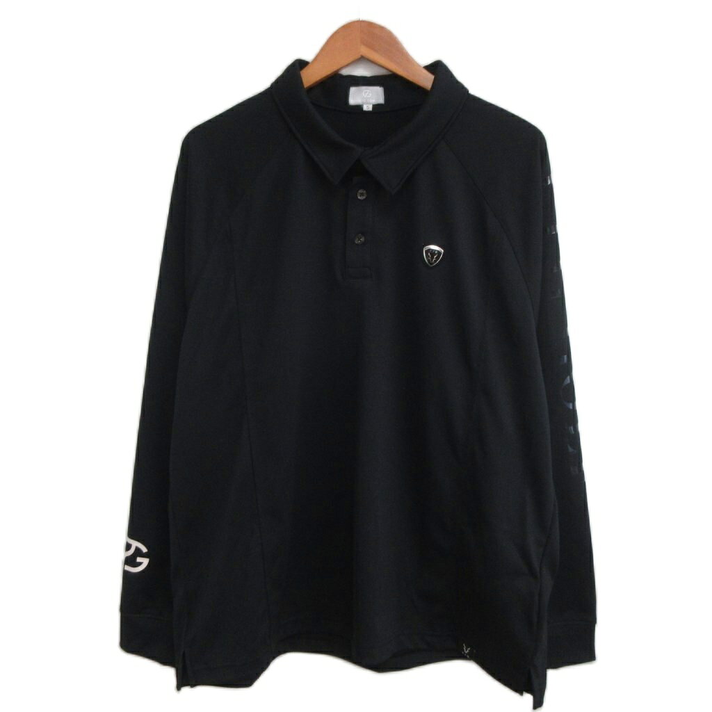 【中古】シーピージー ゴル CPG GOLF 美品 ゴルフウェア ポロシャツ 袖プリント 長袖 5 黒 ブラック メンズ 【ベクトル 古着】 260703