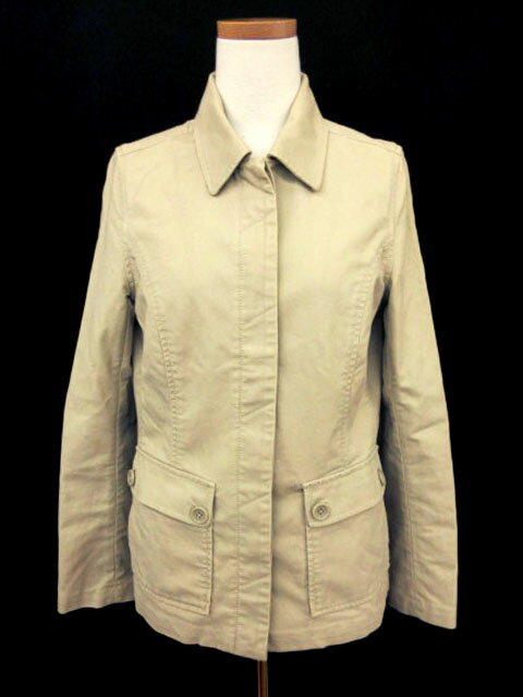 【中古】エディーバウアー EDDIE BAUER ジャケット サファリ ワーク コットン XS ベージュ /YT レディース 【ベクトル 古着】 170921 ブランド古着ベクトルプレミアム店