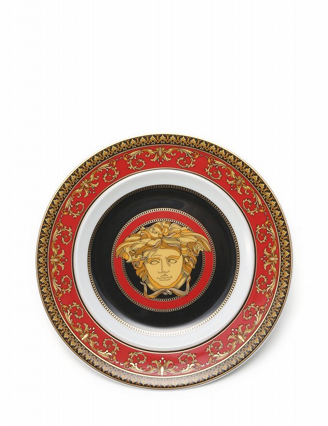 ヴェルサーチ VERSACE メドゥーサ 食器 プレート 皿 小物 箱付き オレンジ マルチカラー レディース 【ベクトル 古着】【中古】