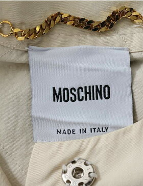 モスキーノ MOSCHINO ジャケット ブルゾン グレー ベージュ M アウター ビジュープリント 42 コットン100% 綿 レディース 【中古】【ベクトル 古着】 ブランド古着ベクトルプレミアム店