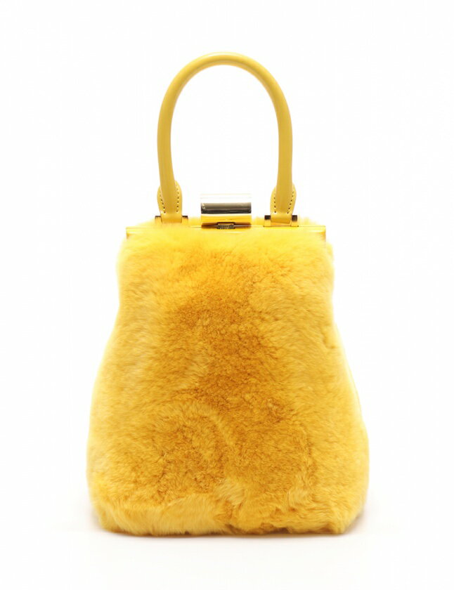 【中古】ペランパリ PERRIN PARIS ハンドバッグ ショルダーバッグ 黄 ファー レザー レディース 【ベクトル 古着】 ベクトルプレミアム店のサムネイル