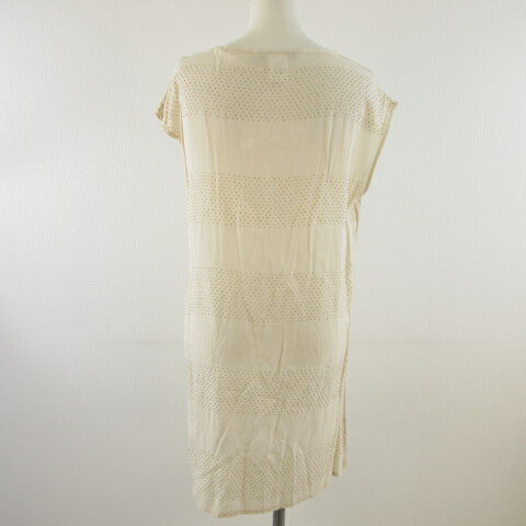 【中古】ミキミアリ MIKI MIALY チュニック カットソー フレアスリーブ スキッパー ベージュ 36 *T782 レディース 【ベクトル 古着】 230113