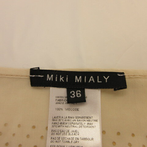 【中古】ミキミアリ MIKI MIALY チュニック カットソー フレアスリーブ スキッパー ベージュ 36 *T782 レディース 【ベクトル 古着】 230113