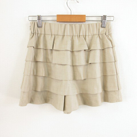 【中古】アナトリエ ANATELIER ショートパンツ キュロット ティアード ベージュ 36 *T142 レディース 【ベクトル 古着】 230213