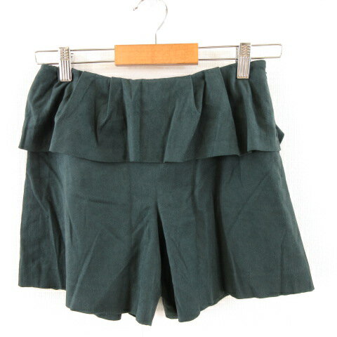 【中古】ノーリーズ Nolley's キュロット ショートパンツ フェイクスエード 緑 34 *A498 レディース 【ベクトル 古着】 230324