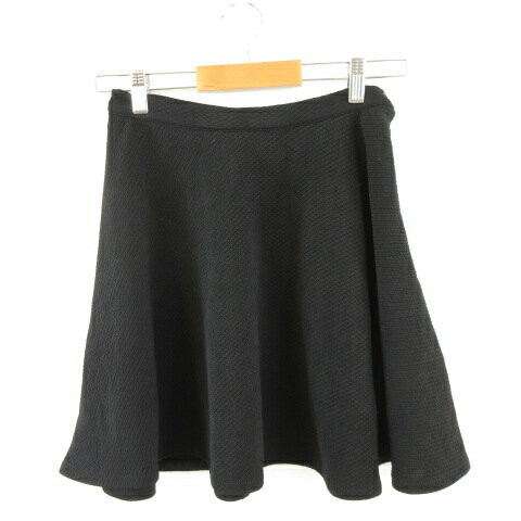【中古】グローブ grove フレアスカート ミニ ストレッチ 黒 M *A822 レディース 【ベクトル 古着】 230417