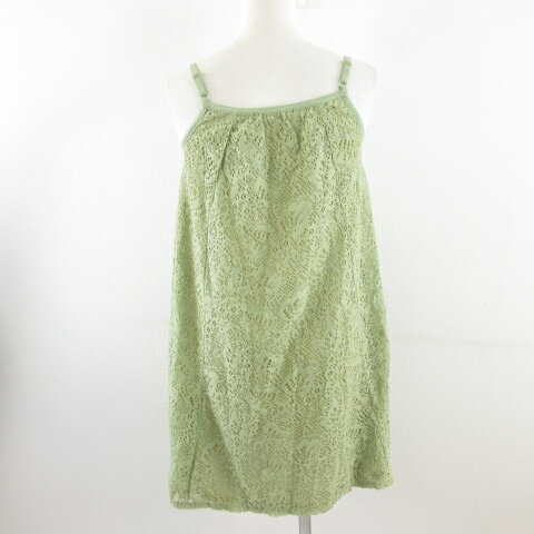 【中古】ナイスクラップ NICE CLAUP ナチュラルクチュール natural couture キャミワンピース ニット ミニ 緑 *A125 レディース 【ベクトル 古着】 230512
