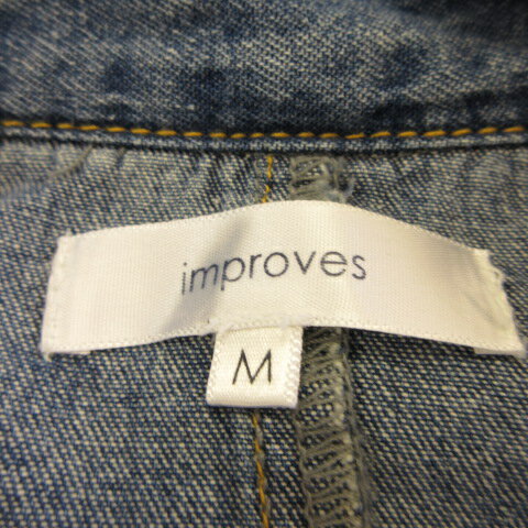 【中古】インプリーブス improves デニムシャツ 長袖 ダメージ 青 M *T173 メンズ 【ベクトル 古着】 230516