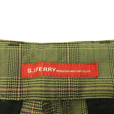 【中古】未使用品 エスジェイフェリー S.J.FERRY ショートパンツ グレンチェック ストレッチ 茶 黒 40 *A569 レディース 【ベクトル 古着】 230622