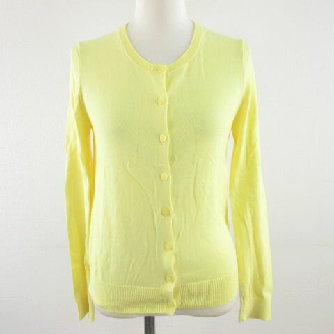 【中古】ユニクロ UNIQLO カーディガン 長袖 黄 S *A716 レディース 【ベクトル 古着】 230704