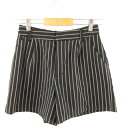 【中古】グラシア GLACIER キュロット ショートパンツ ストライプ 黒 白 S *A963 レディース 【ベクトル 古着】 230727