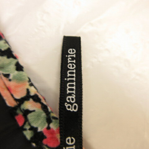 【中古】ギャミヌリィ gaminerie ワンピース ミニ 七分袖 花柄 総柄 ピンク 緑 オフホワイト 白 *T137 レディース 【ベクトル 古着】 230801