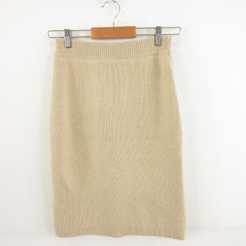 【中古】ロイヤルパーティー ROYAL PARTY ニットスカート タイト ひざ丈 ベージュ F *A249 レディース 【ベクトル 古着】 230825
